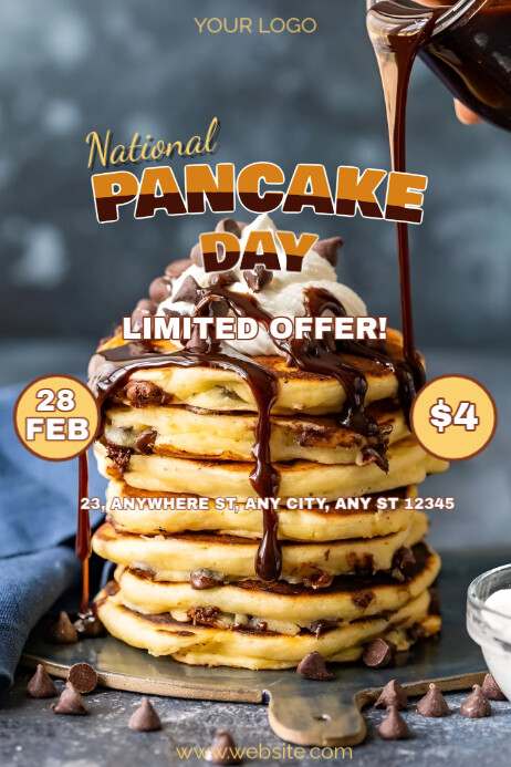 NATIONAL PANCAKE DAY Poster template