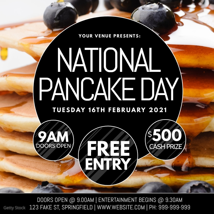 Copy of National Pancake Day Poster PosterMyWall
