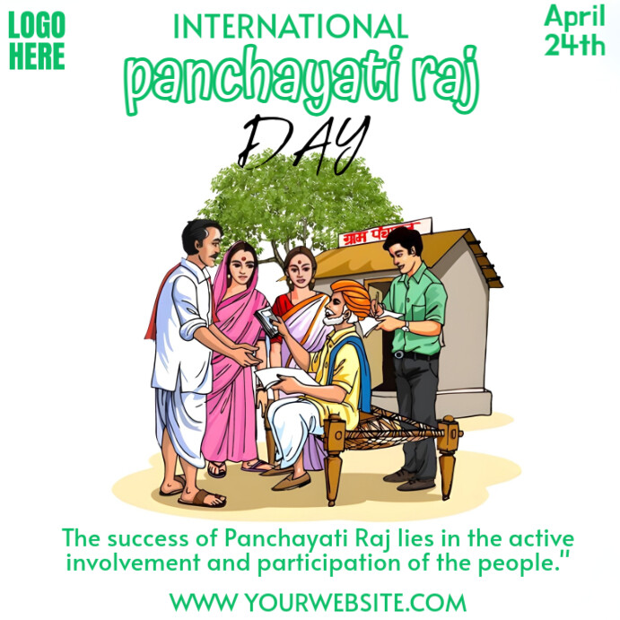 Panchayati Raj Log National panchayati raj day Template | PosterMyWall