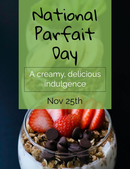 Parfait Front Design National Parfait Day Flyer Template | PosterMyWall