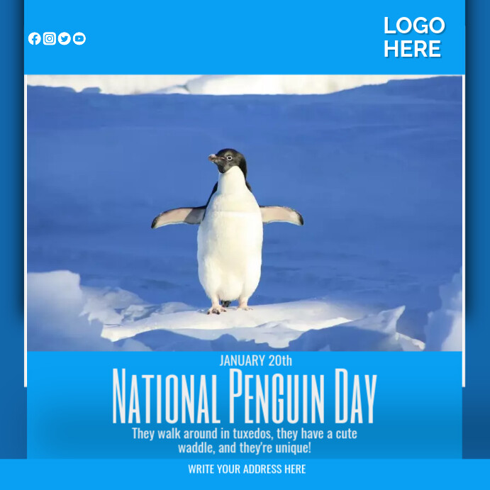 Copy of national penguin day PosterMyWall