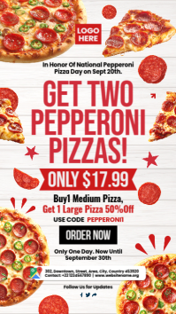 National Pepperoni Pizza Day Template Instagram 快拍