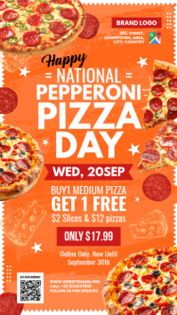 National Pepperoni Pizza Day Template Pantalla Digital (9:16)