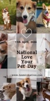 National Pet Day Roll Up Banner 3' × 6' template