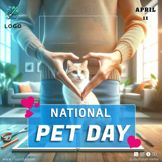 National Pet Day Instagram Plasing template