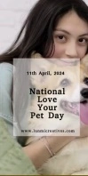National Pet Day Banner Roll Up 3' × 6' template