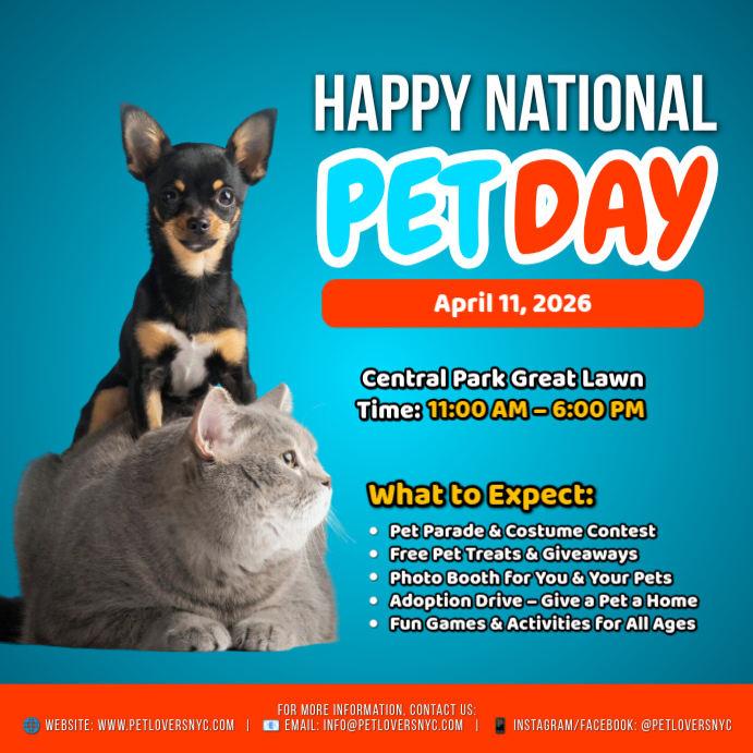 National Pet Day Event Instagram Post Template | PosterMyWall