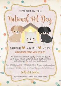 National Pet Day Invitation A6 template