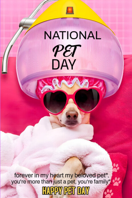 National Pet Day  Poster Cartaz template