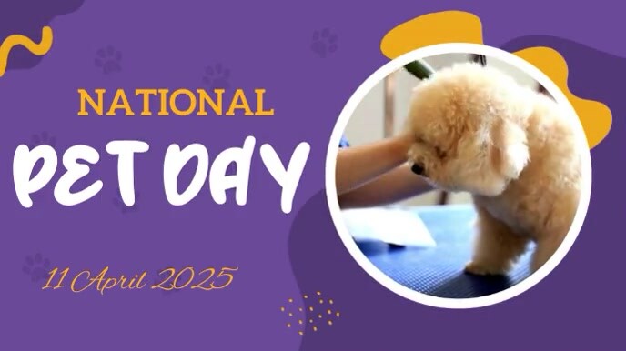 National pet day video Tampilan Digital (16:9) template