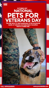 National Pets for Veterans Day Design Instagram Story template