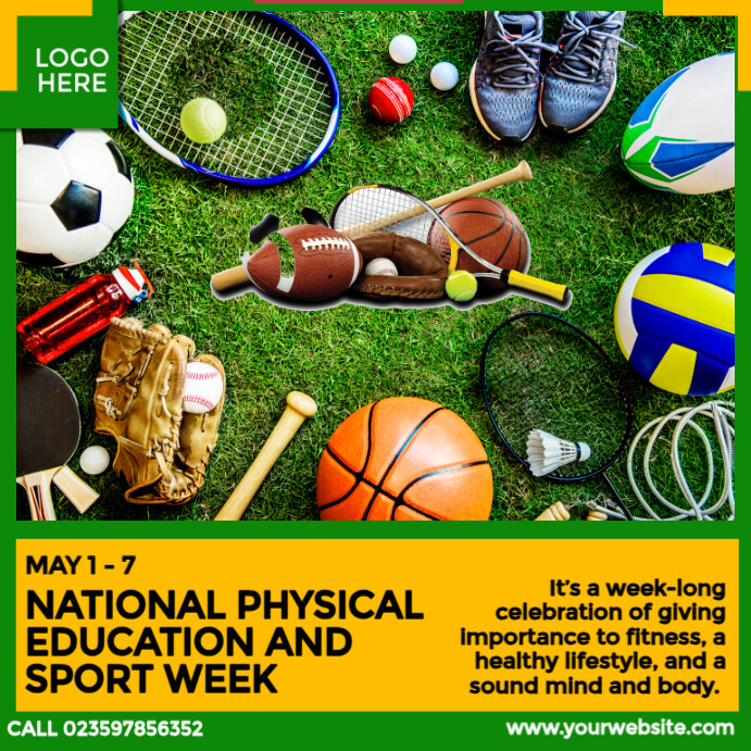 National Physical Education and Sport Week Instagram Post template