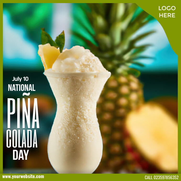Plantilla de National Piña Colada Day | PosterMyWall