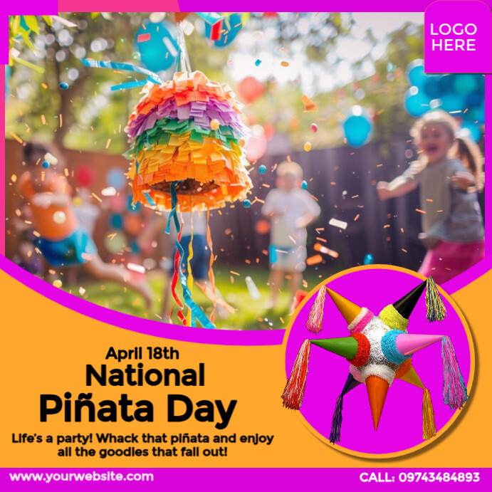 National Piñata Day Celebration Instagram Plasing template