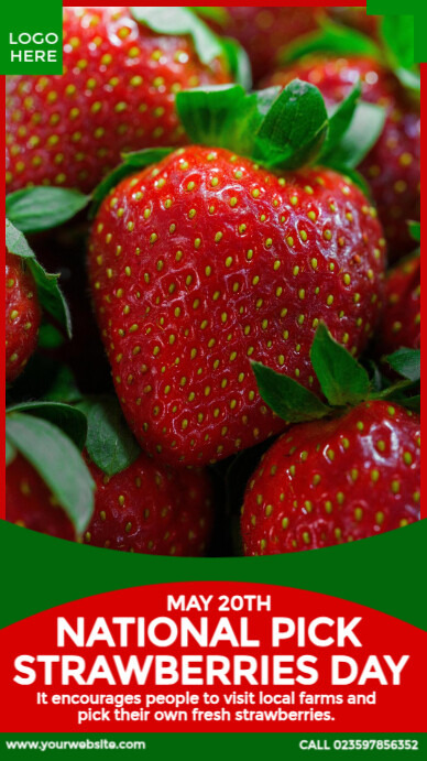 National Pick Strawberries Day Ad Instagram Story template