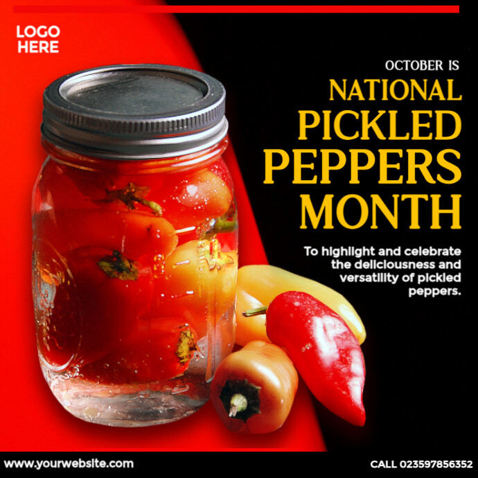 National Pickled Peppers Month Template | PosterMyWall