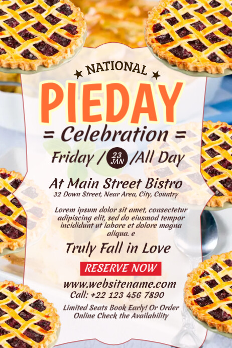Pie Week Poster Plantilla de National Pie Day Celebration | PosterMyWall