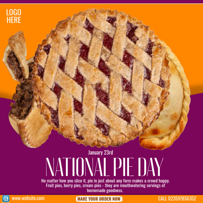 Pie Week Poster Plantilla de national pie day | PosterMyWall