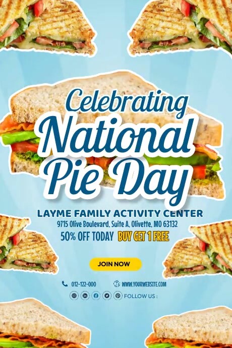 Pie Week Poster Plantilla de National Pie Day Flyer | PosterMyWall