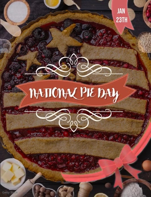 national pie day flyer Pamflet (Letter AS) template