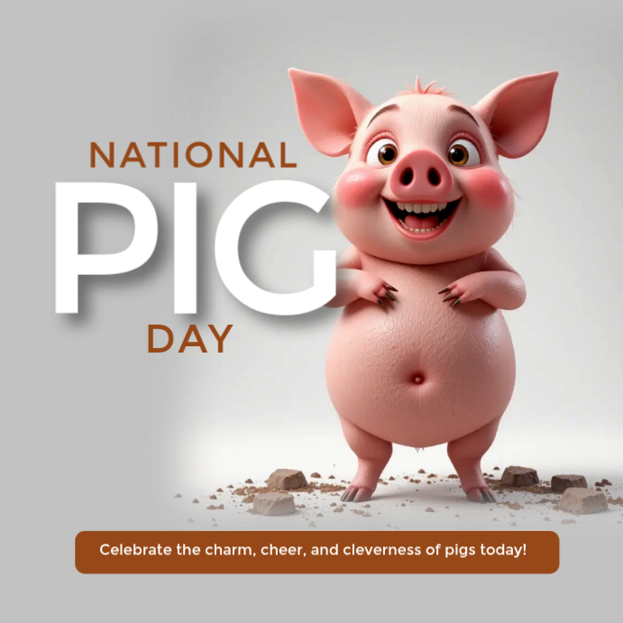 National Pig Day Instagram Post Template | PosterMyWall