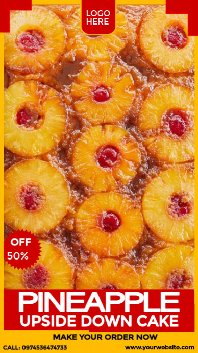National Pineapple Upside-Down Cake Day Ad Instagram Story template