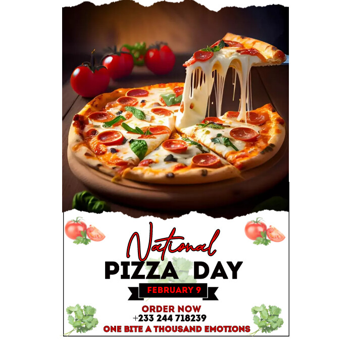 National pizza day 2025 Template PosterMyWall