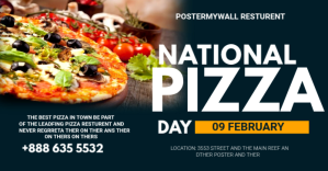 national pizza day Изображение, которым поделились на Facebook template