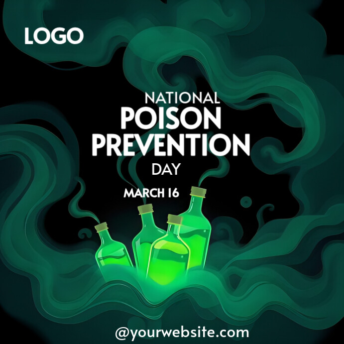 Poison Template Plantilla de National Poison Prevention Day Template Instagram Post ...