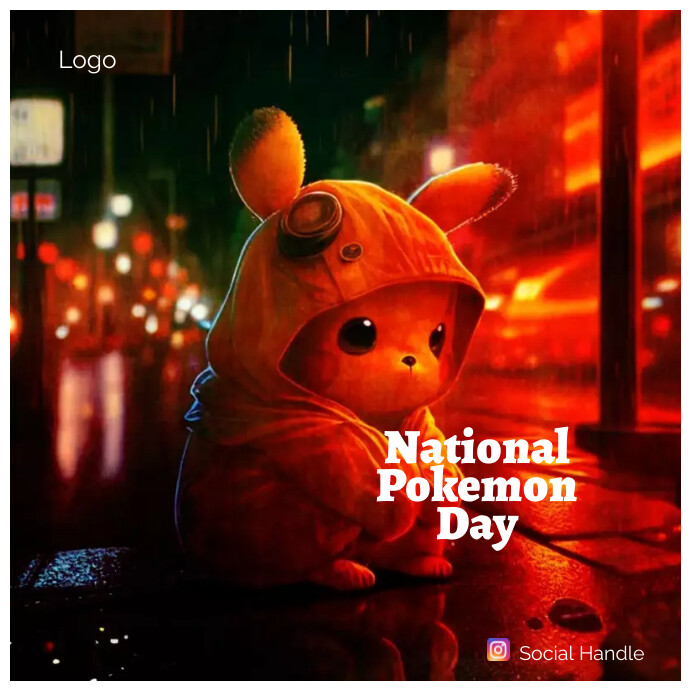 National pokemon day Instagram Post template