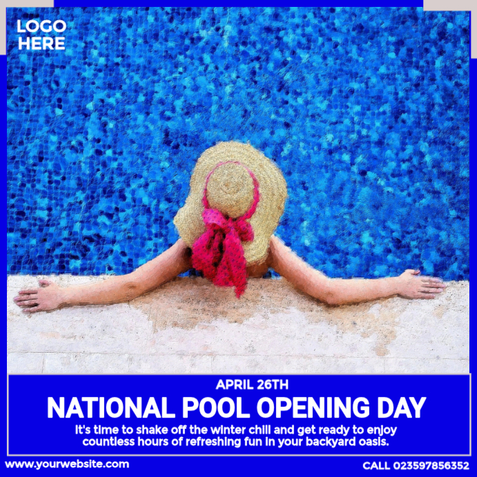 National Pool Opening Day Template | PosterMyWall
