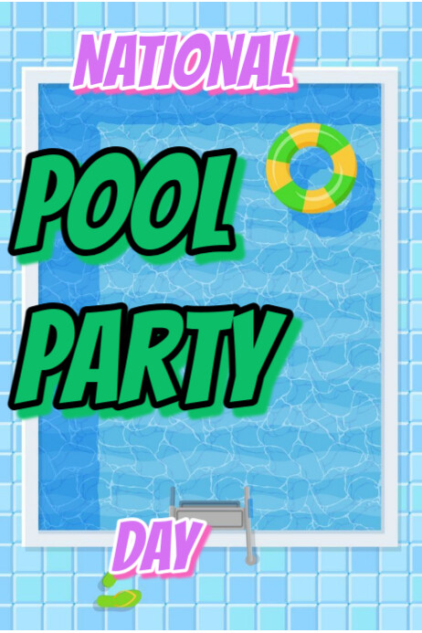 Plantilla de Azul Pool Party Pósters | PosterMyWall