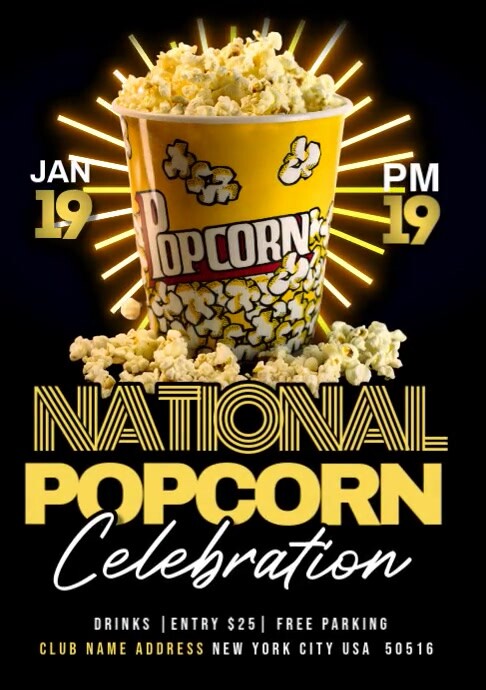 National Popcorn Celebration Template | PosterMyWall