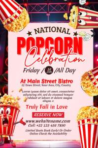 White Popcorn Promotion Posters Template | PosterMyWall