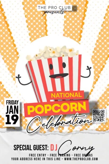 Popcorn Box Poster White Popcorn Promotion Posters Template | PosterMyWall