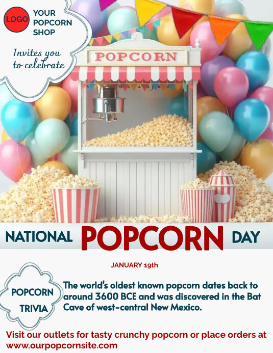National popcorn day flyer poster template PosterMyWall