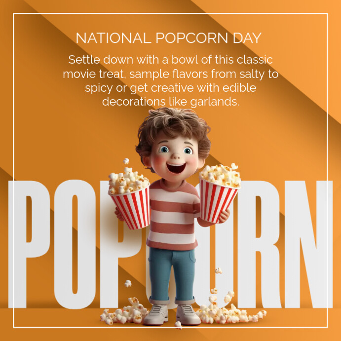 Copy of National Popcorn Day Instagram Post | PosterMyWall