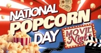 National Popcorn Day Movie Night Facebook Shared Image template