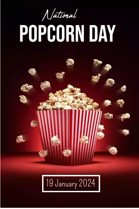 Popcorn Box Poster National popcorn day poster Template | PosterMyWall