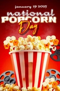 White Popcorn Promotion Posters Template | PosterMyWall