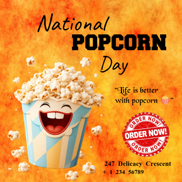 Copy of National Popcorn Day template Instagram Post | PosterMyWall