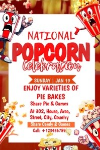 Red Popcorn Promotion A4 Template | PosterMyWall