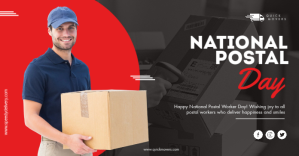 National Postal Day Banner Gambar Bersama Facebook template