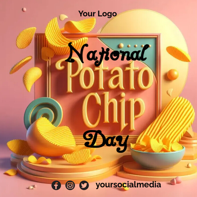 National Potato Chip Day Instagram Plasing template