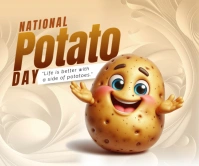 National potato day Large Rectangle template