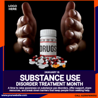 Substance Use Disorder Treatment Month Instagram Post template