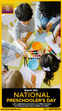 สีดำ National Preschooler's Day História do Instagram Template