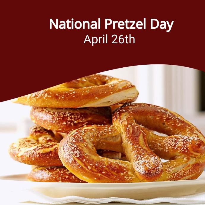 national pretzel day โพสต์บน Instagram template