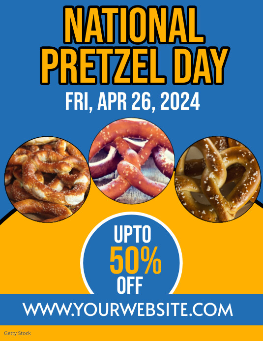 Plantilla de national pretzel day flyer | PosterMyWall