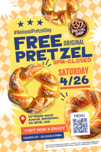 National Pretzel Day Flyer Design Template | PosterMyWall